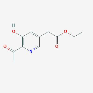 Ethyl (6-acetyl-5-hydroxypyridin-3-YL)acetate