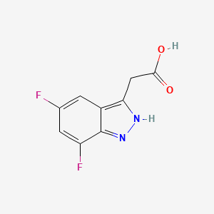 molecular formula C9H6F2N2O2 B14844789 (5,7-Difluoro-1H-indazol-3-YL)acetic acid 