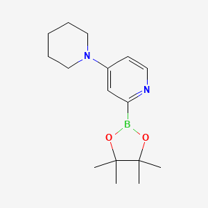 molecular formula C16H25BN2O2 B14844797 4-(Piperidin-1-YL)-2-(4,4,5,5-tetramethyl-1,3,2-dioxaborolan-2-YL)pyridine 