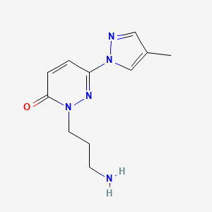 molecular formula C11H15N5O B1484480 2-(3-氨基丙基)-6-(4-甲基-1H-吡唑-1-基)-2,3-二氢哒嗪-3-酮 CAS No. 2098008-19-4