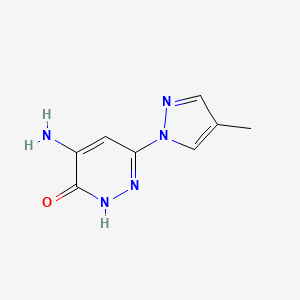 molecular formula C8H9N5O B1484481 4-amino-6-(4-methyl-1H-pyrazol-1-yl)pyridazin-3-ol CAS No. 2090932-32-2