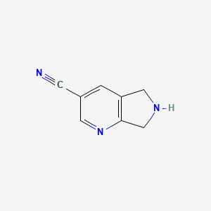 molecular formula C8H7N3 B14844814 6,7-Dihydro-5H-pyrrolo[3,4-B]pyridine-3-carbonitrile 