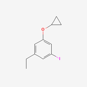 molecular formula C11H13IO B14844835 1-Cyclopropoxy-3-ethyl-5-iodobenzene 