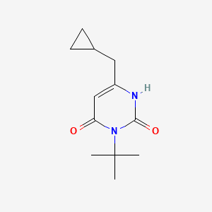 molecular formula C12H18N2O2 B1484484 3-叔丁基-6-(环丙基甲基)-1,2,3,4-四氢嘧啶-2,4-二酮 CAS No. 2098037-06-8