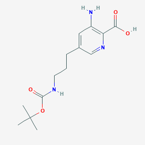 3-Amino-5-[3-[(tert-butoxycarbonyl)amino]propyl]pyridine-2-carboxylic acid