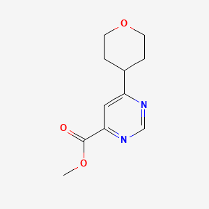 molecular formula C11H14N2O3 B1484486 Methyl 6-(oxan-4-yl)pyrimidine-4-carboxylate CAS No. 2097998-64-4