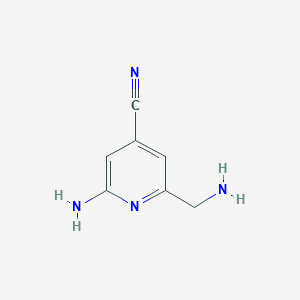 molecular formula C7H8N4 B14844860 2-Amino-6-(aminomethyl)isonicotinonitrile 