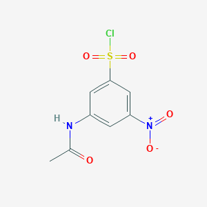 molecular formula C8H7ClN2O5S B14844877 3-Acetamido-5-nitrobenzene-1-sulfonyl chloride CAS No. 88963-76-2