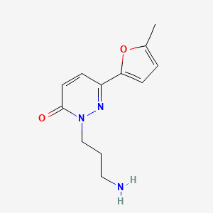 molecular formula C12H15N3O2 B1484490 2-(3-Aminopropyl)-6-(5-methylfuran-2-yl)-2,3-dihydropyridazin-3-one CAS No. 2098080-11-4