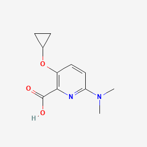 molecular formula C11H14N2O3 B14844923 3-Cyclopropoxy-6-(dimethylamino)picolinic acid 