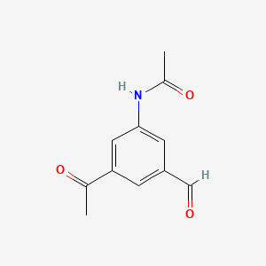 molecular formula C11H11NO3 B14844925 N-(3-Acetyl-5-formylphenyl)acetamide 