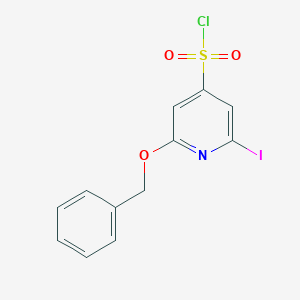 molecular formula C12H9ClINO3S B14844959 2-(Benzyloxy)-6-iodopyridine-4-sulfonyl chloride 