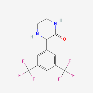 molecular formula C12H10F6N2O B14844962 3-(3,5-Bis-trifluoromethyl-phenyl)-piperazin-2-one 