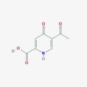 molecular formula C8H7NO4 B14845008 5-Acetyl-4-hydroxypyridine-2-carboxylic acid 