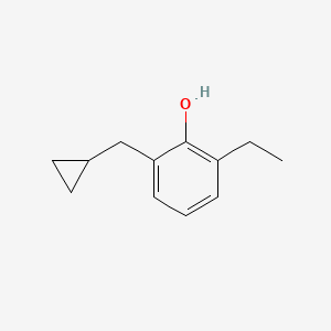 molecular formula C12H16O B14845077 2-(Cyclopropylmethyl)-6-ethylphenol 