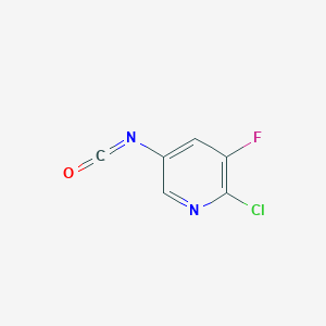 molecular formula C6H2ClFN2O B14845092 2-Chloro-3-fluoro-5-isocyanatopyridine 