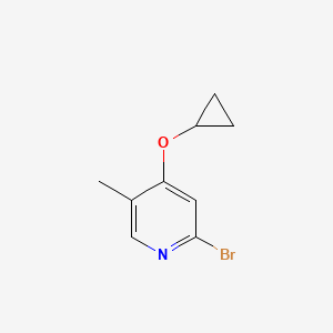 molecular formula C9H10BrNO B14845096 2-Bromo-4-cyclopropoxy-5-methylpyridine 