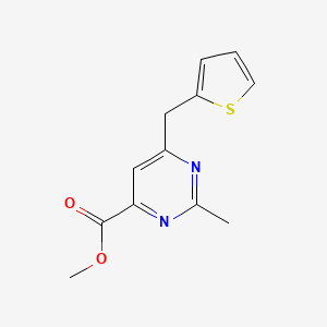 molecular formula C12H12N2O2S B1484510 Methyl 2-methyl-6-[(thiophen-2-yl)methyl]pyrimidine-4-carboxylate CAS No. 2098076-54-9
