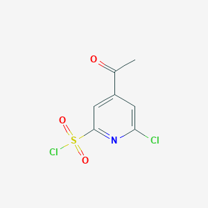 molecular formula C7H5Cl2NO3S B14845142 4-Acetyl-6-chloropyridine-2-sulfonyl chloride 