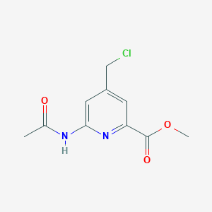 molecular formula C10H11ClN2O3 B14845158 Methyl 6-(acetylamino)-4-(chloromethyl)pyridine-2-carboxylate 