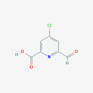 molecular formula C7H4ClNO3 B14845171 4-Chloro-6-formylpyridine-2-carboxylic acid 