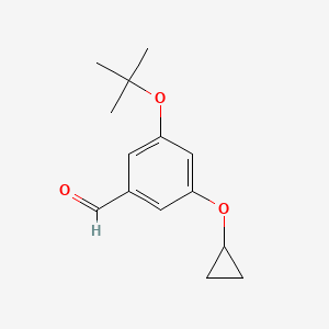 molecular formula C14H18O3 B14845172 3-Tert-butoxy-5-cyclopropoxybenzaldehyde 