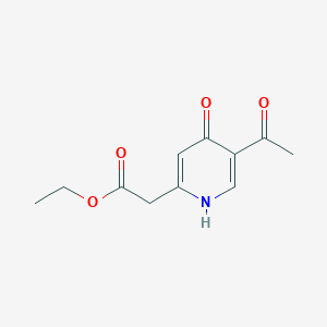 molecular formula C11H13NO4 B14845183 Ethyl (5-acetyl-4-hydroxypyridin-2-YL)acetate 