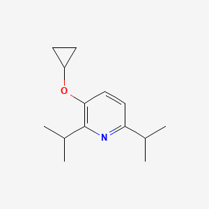 molecular formula C14H21NO B14845190 3-Cyclopropoxy-2,6-diisopropylpyridine 