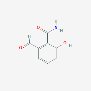 molecular formula C8H7NO3 B14845226 2-Formyl-6-hydroxybenzamide 