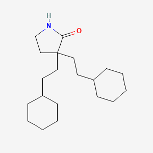 molecular formula C20H35NO B1484526 3,3-Bis(2-cyclohexylethyl)-2-pyrrolidinone CAS No. 2206967-08-8
