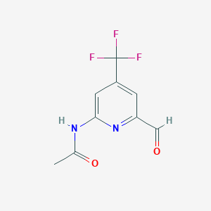 molecular formula C9H7F3N2O2 B14845266 N-(6-Formyl-4-(trifluoromethyl)pyridin-2-yl)acetamide 