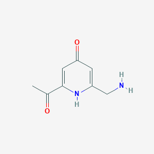 molecular formula C8H10N2O2 B14845272 1-[6-(Aminomethyl)-4-hydroxypyridin-2-YL]ethanone 