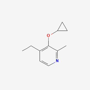 molecular formula C11H15NO B14845308 3-Cyclopropoxy-4-ethyl-2-methylpyridine 