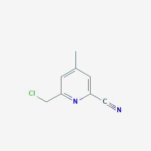 molecular formula C8H7ClN2 B14845310 6-(Chloromethyl)-4-methylpyridine-2-carbonitrile 