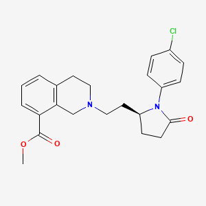 molecular formula C23H25ClN2O3 B1484532 Methyl 2-{2-[(2S)-1-(4-chlorophenyl)-5-oxopyrrolidinyl]ethyl}-1,2,3,4-tetrahydro-8-isoquinolinecarboxylate CAS No. 2203015-46-5