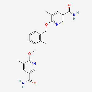 molecular formula C23H24N4O4 B1484534 6-{[3-({[5-(Aminocarbonyl)-3-methyl-2-pyridinyl]oxy}methyl)-2-methylbenzyl]oxy}-5-methylnicotinamide CAS No. 2205504-41-0