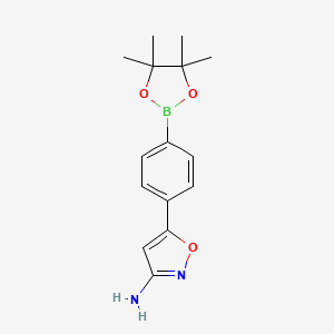 molecular formula C15H19BN2O3 B14845350 4-(3-Aminoisoxazol-5-YL)phenylboronic acid pinacol ester 