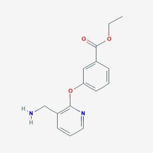 molecular formula C15H16N2O3 B1484536 Ethyl 3-{[3-(aminomethyl)-2-pyridinyl]oxy}benzoate CAS No. 2206968-42-3