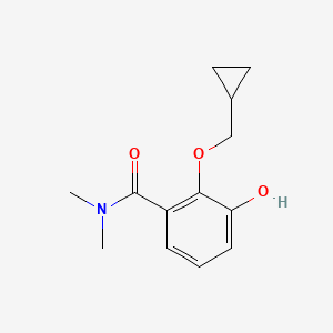 molecular formula C13H17NO3 B14845373 2-(Cyclopropylmethoxy)-3-hydroxy-N,N-dimethylbenzamide 