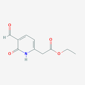 molecular formula C10H11NO4 B14845419 Ethyl (5-formyl-6-hydroxypyridin-2-YL)acetate 