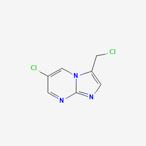 molecular formula C7H5Cl2N3 B14845425 6-Chloro-3-(chloromethyl)imidazo[1,2-A]pyrimidine 