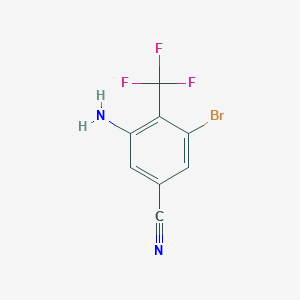 molecular formula C8H4BrF3N2 B1484543 3-Bromo-5-cyano-2-(trifluoromethyl)aniline CAS No. 1807005-81-7