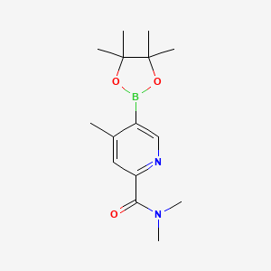 molecular formula C15H23BN2O3 B1484545 4-Methyl-5-(4,4,5,5-tetramethyl-[1,3,2]dioxaborolan-2-yl)-pyridine-2-carboxylic acid dimethylamide CAS No. 1951411-71-4