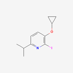 molecular formula C11H14INO B14845487 3-Cyclopropoxy-2-iodo-6-isopropylpyridine 