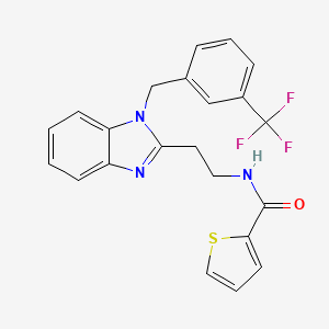 molecular formula C22H18F3N3OS B1484554 N-(2-{1-[3-(Trifluoromethyl)benzyl]-1H-benzimidazol-2-yl}ethyl)-2-thiophenecarboxamide CAS No. 1510834-37-3