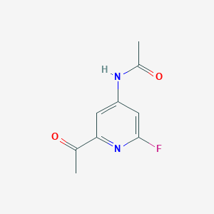 molecular formula C9H9FN2O2 B14845603 N-(2-Acetyl-6-fluoropyridin-4-YL)acetamide 