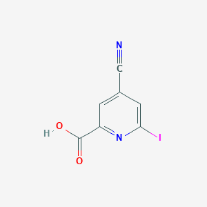 molecular formula C7H3IN2O2 B14845610 4-Cyano-6-iodopyridine-2-carboxylic acid 