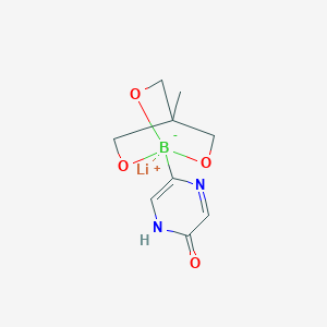 molecular formula C9H12BLiN2O4 B14845615 Lithium 1-(5-hydroxypyraZin-2-yl)-4-methyl-2,6,7-trioxa-1-borabicyclo[2.2.2]octan-1-uide 