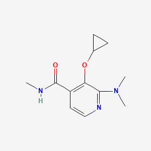 molecular formula C12H17N3O2 B14845629 3-Cyclopropoxy-2-(dimethylamino)-N-methylisonicotinamide 