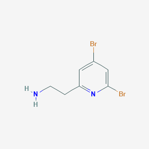 molecular formula C7H8Br2N2 B14845630 2-(4,6-Dibromopyridin-2-YL)ethanamine 